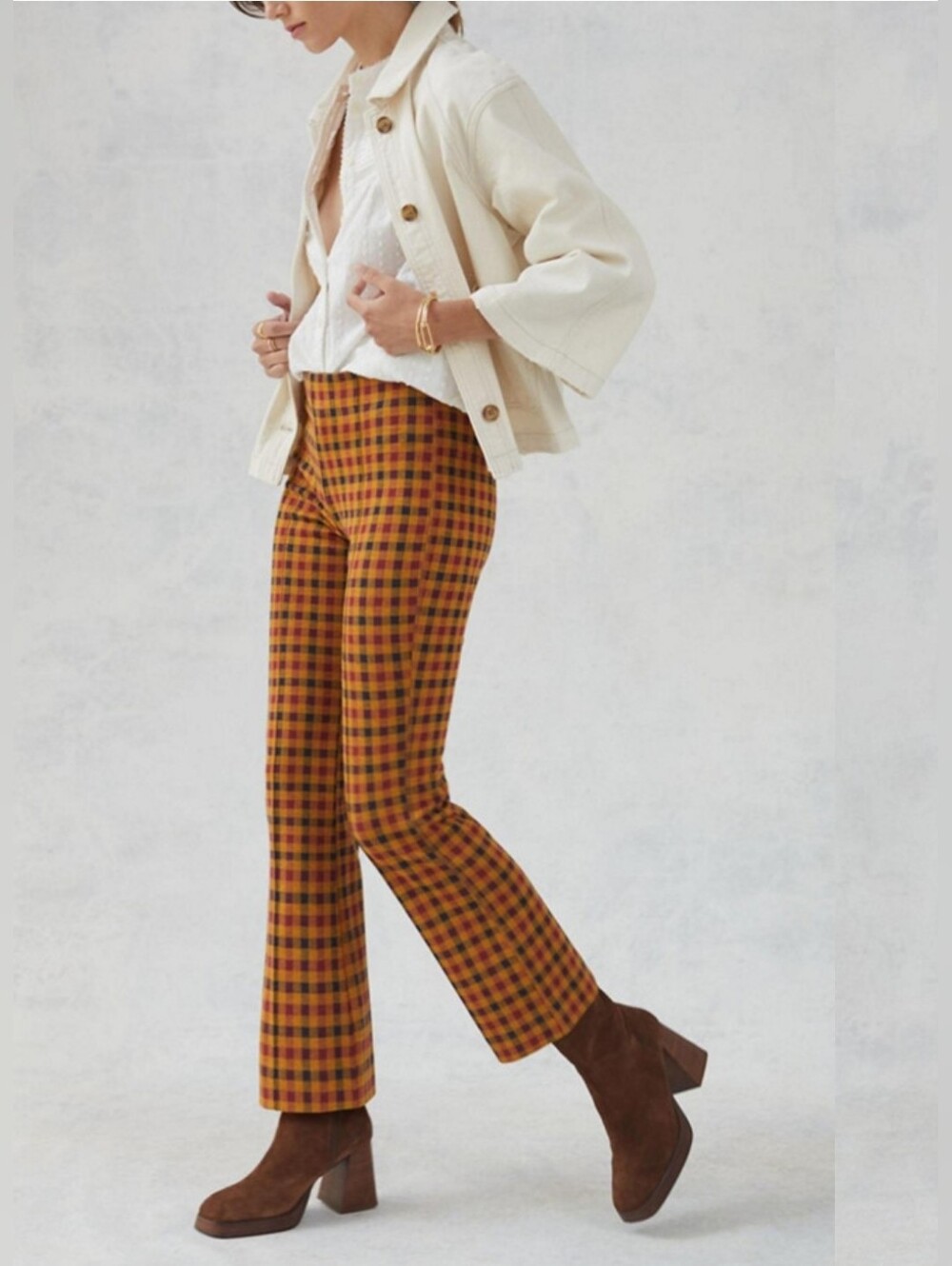 Anthropologie Maeve Margot Kick Flare Cropped Pants Small